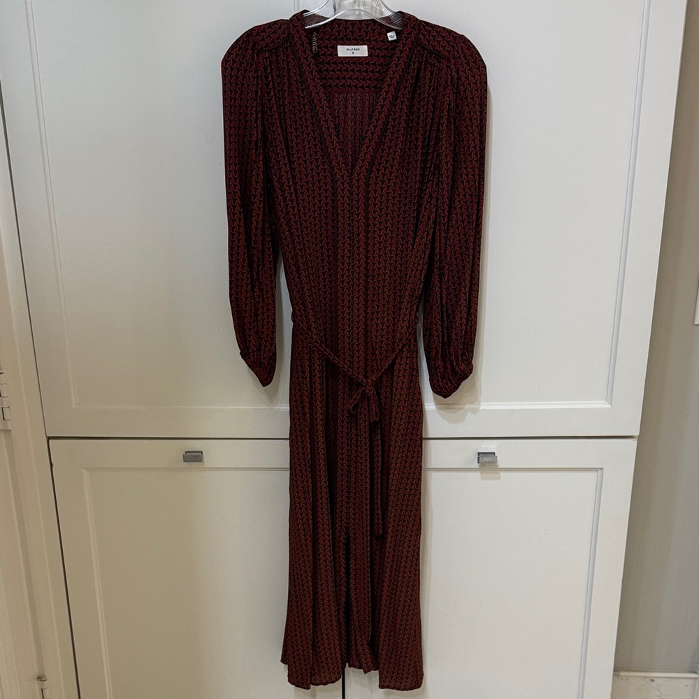 Billy Reid Burgundy Long Sleeve Dress